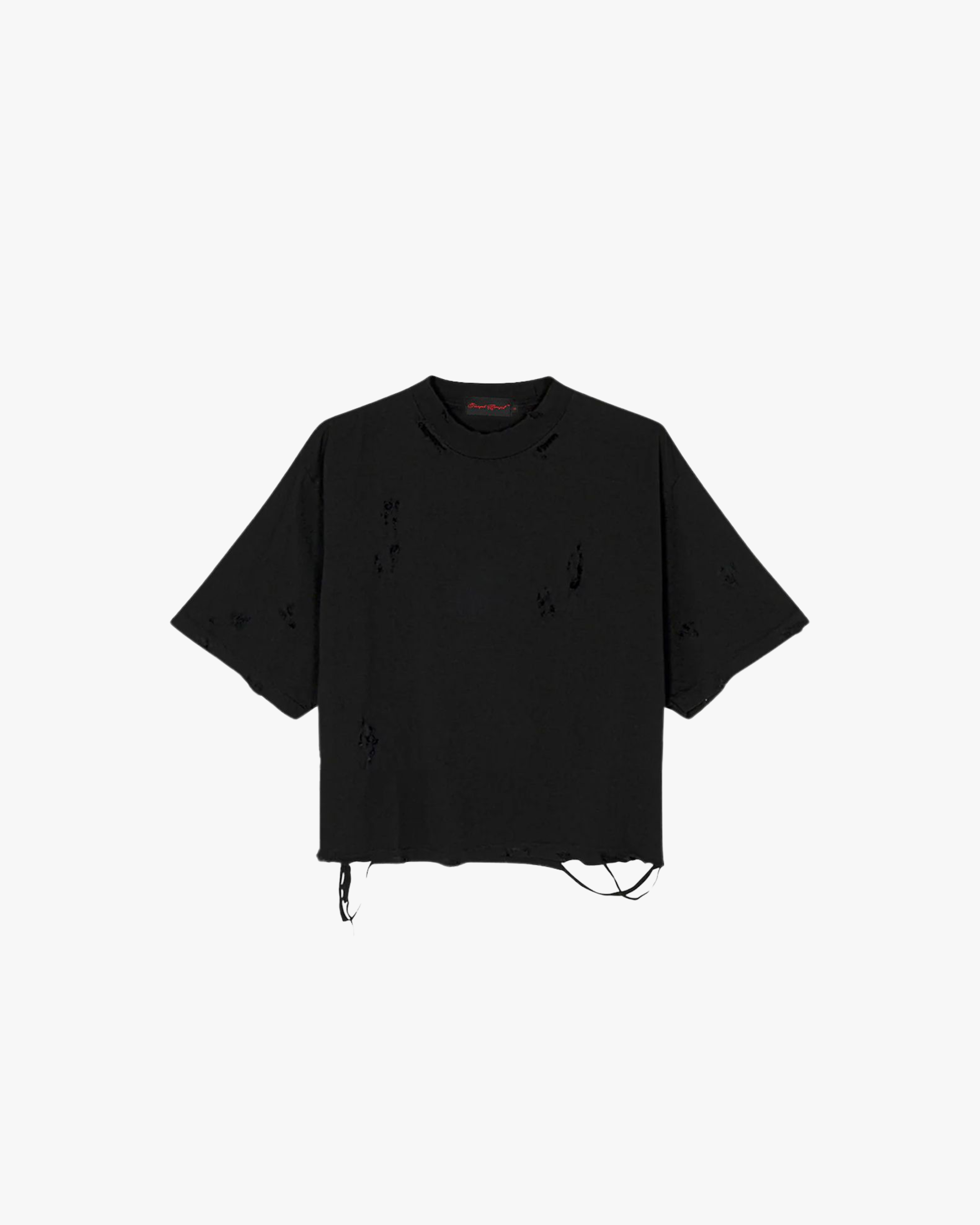 Black Distressed Cropped T-Shirt (Men's) – Funeral Apparel
