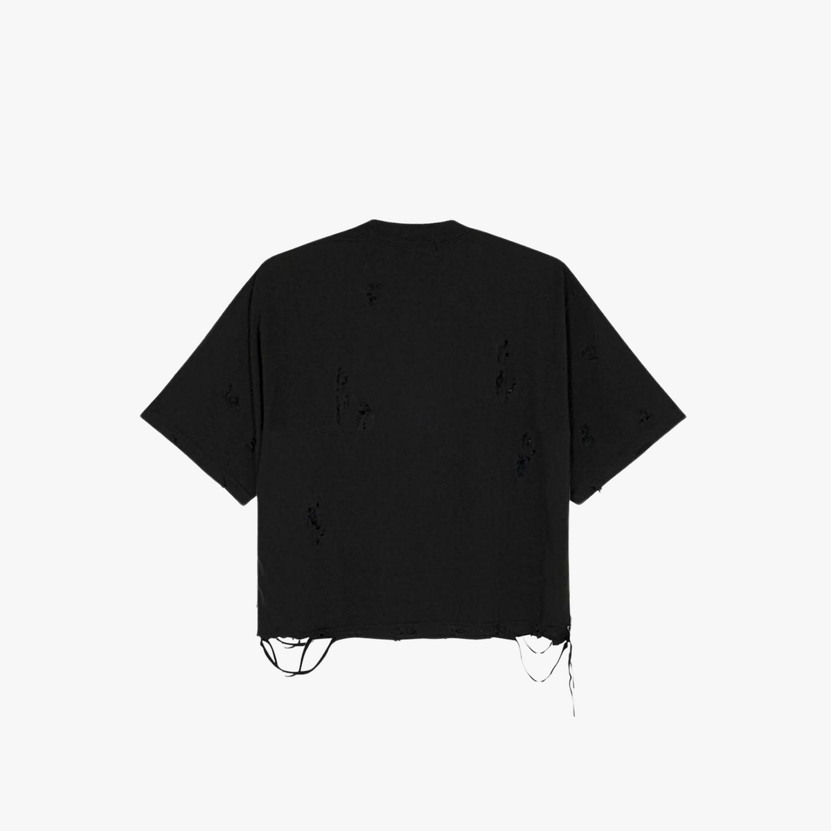 Black Distressed Cropped T-Shirt (Men’s) - Funeral Apparel