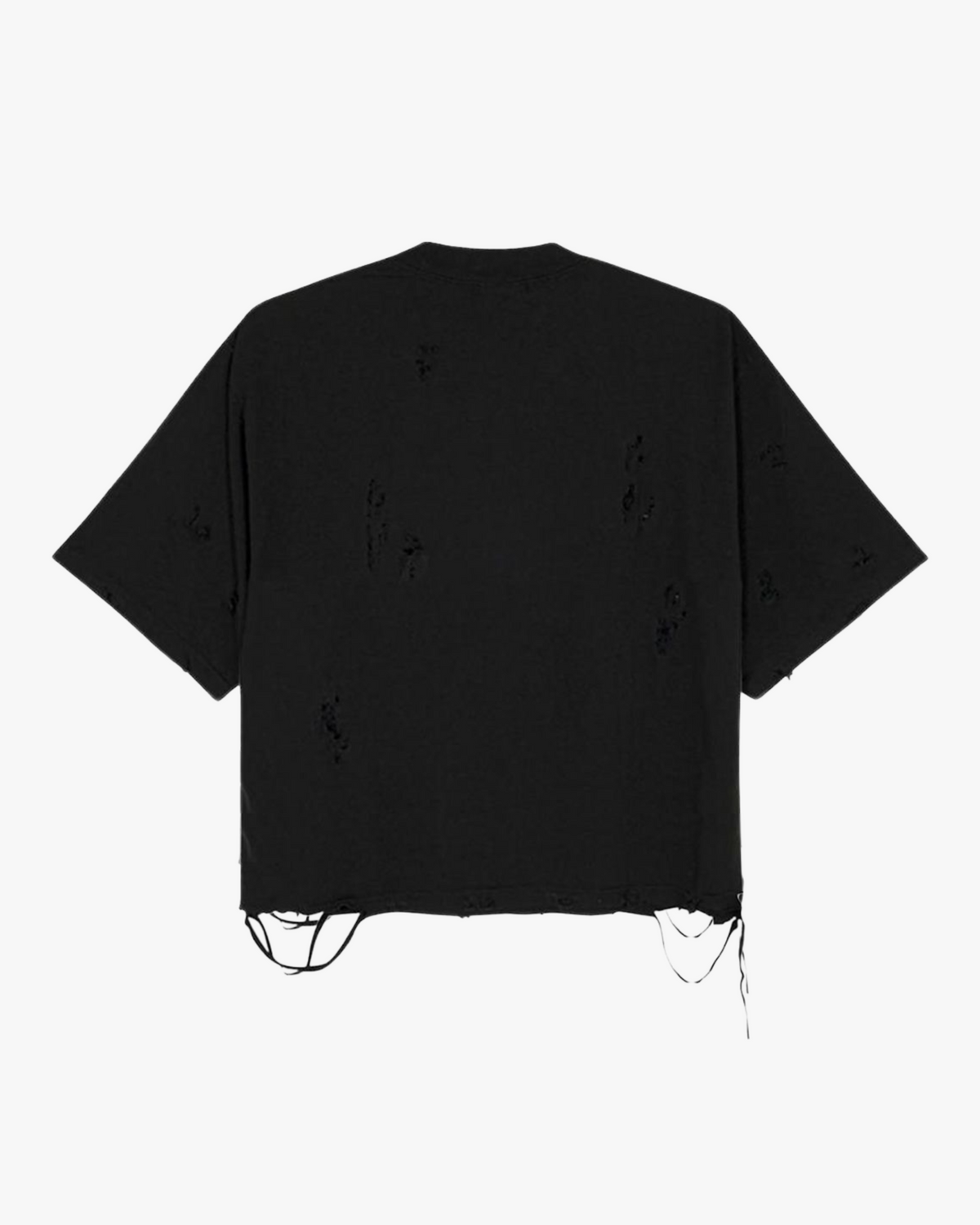 Black Distressed Cropped T-Shirt (Men’s) - Funeral Apparel