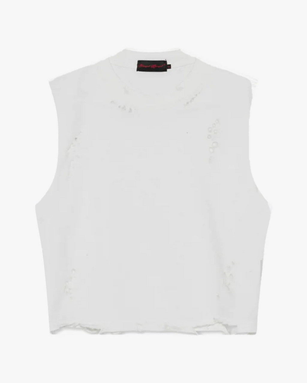Distressed Cropped Muscle Shirt - Funeral Apparel