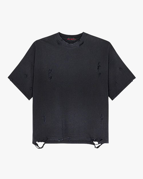 Distressed Washed Crop T Shirt - Funeral Apparel