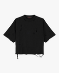 Black Distressed Cropped T-Shirt (Men’s) - Funeral Apparel