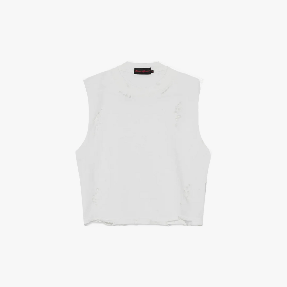 Distressed Cropped Muscle Shirt - Funeral Apparel